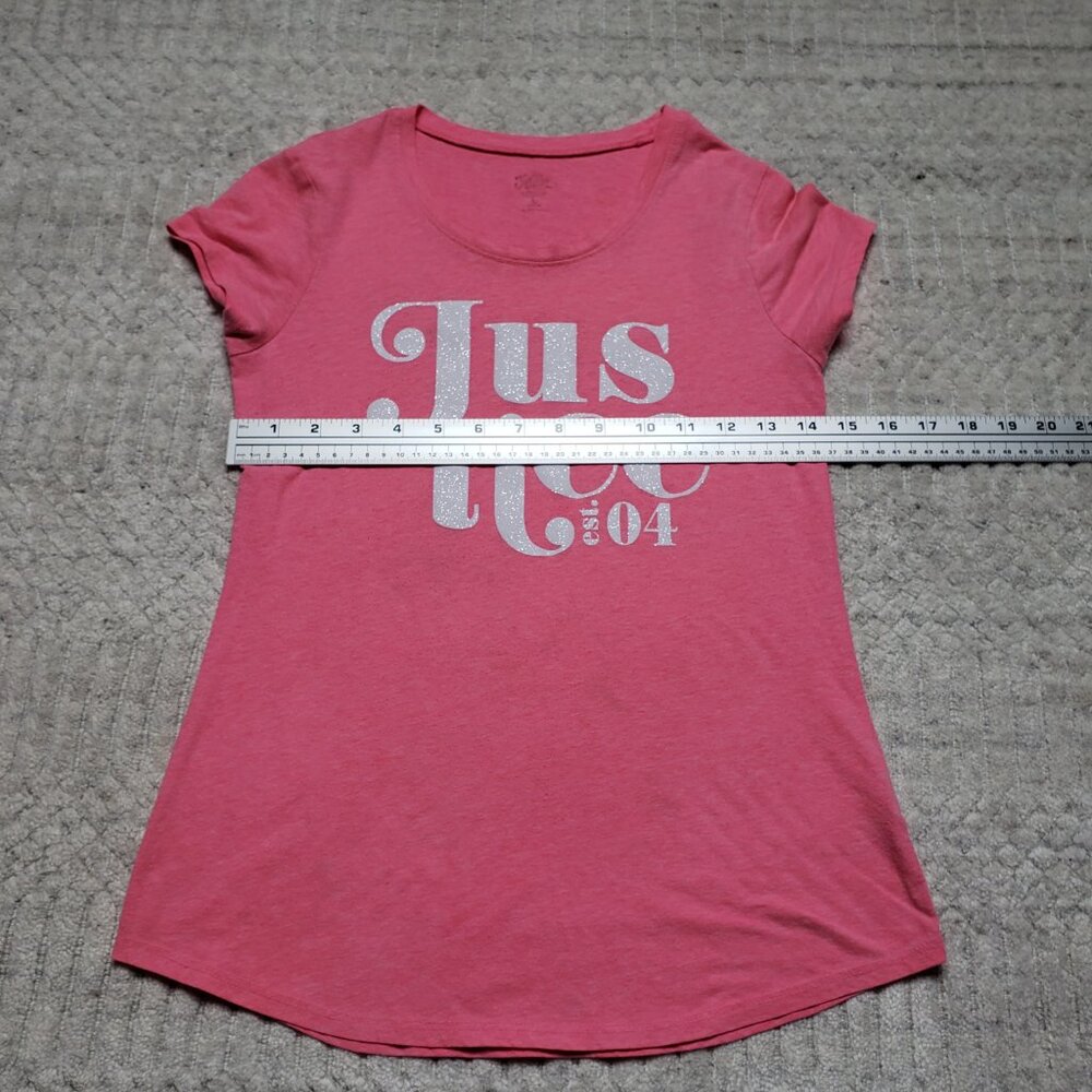 Justice Pink Sparkle Short Sleeve Top – Girls Size L (12/14) - Picture 11 of 11